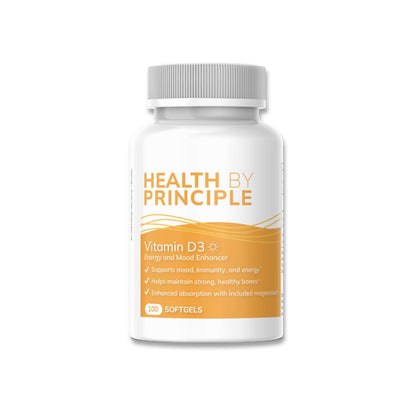 Health by Principle Vitamin D3 - Immune & Bone Support (100 Softgels) - Organic, Non-GMO, Gluten Free