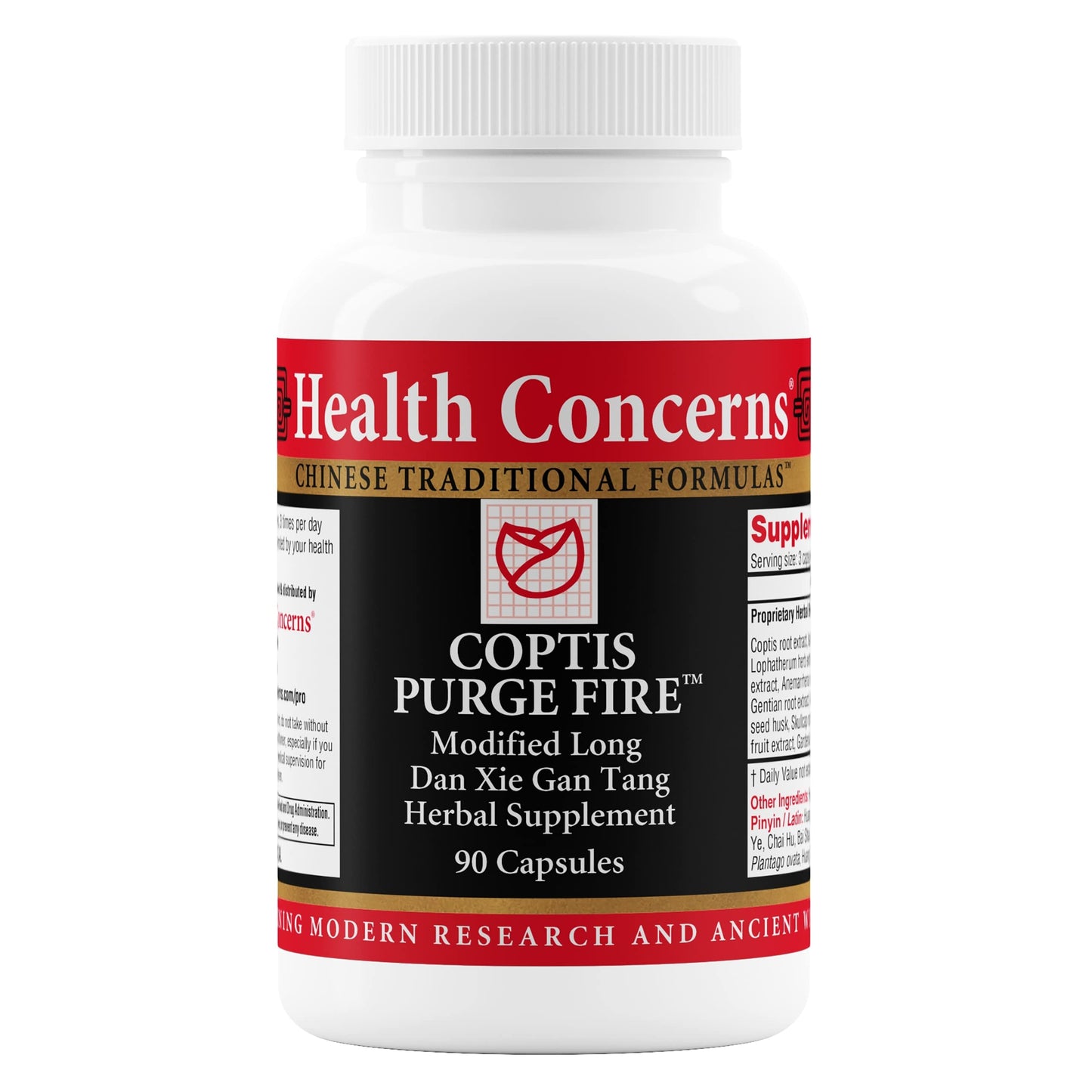 Health Concerns Coptis Purge Fire Formula – Skin, Throat, Sinus & Immune Support (90 Capsules)