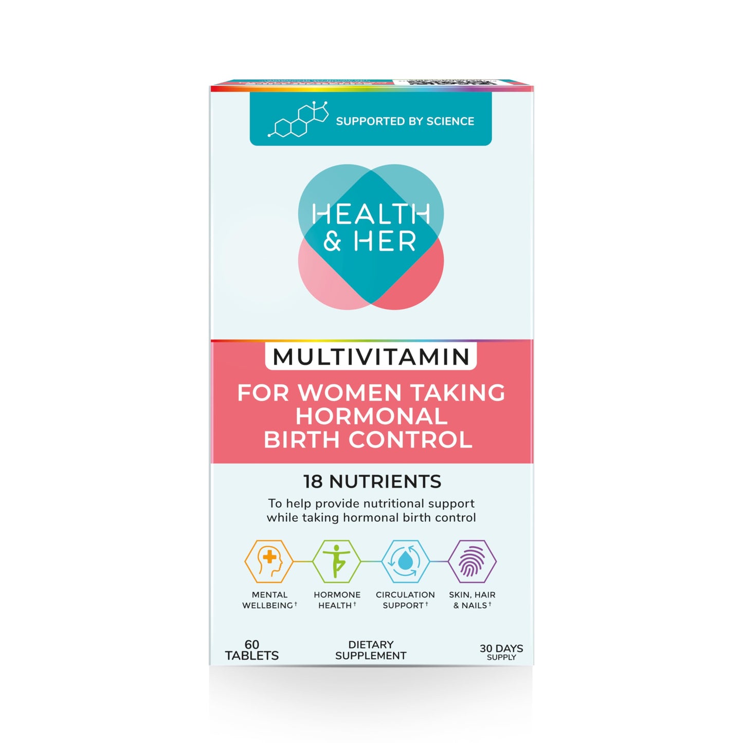 Health & Her Multivitamin for Women on Birth Control – Vegan & Gluten Free (60 Tablets)