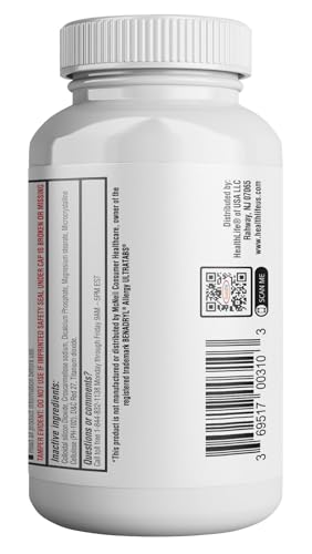 HEALTH LFE Allergy Relief Diphenhydramine HCl 25 mg Caplets, 1000 Count | For Sneezing, Runny Nose, Itchy Eyes