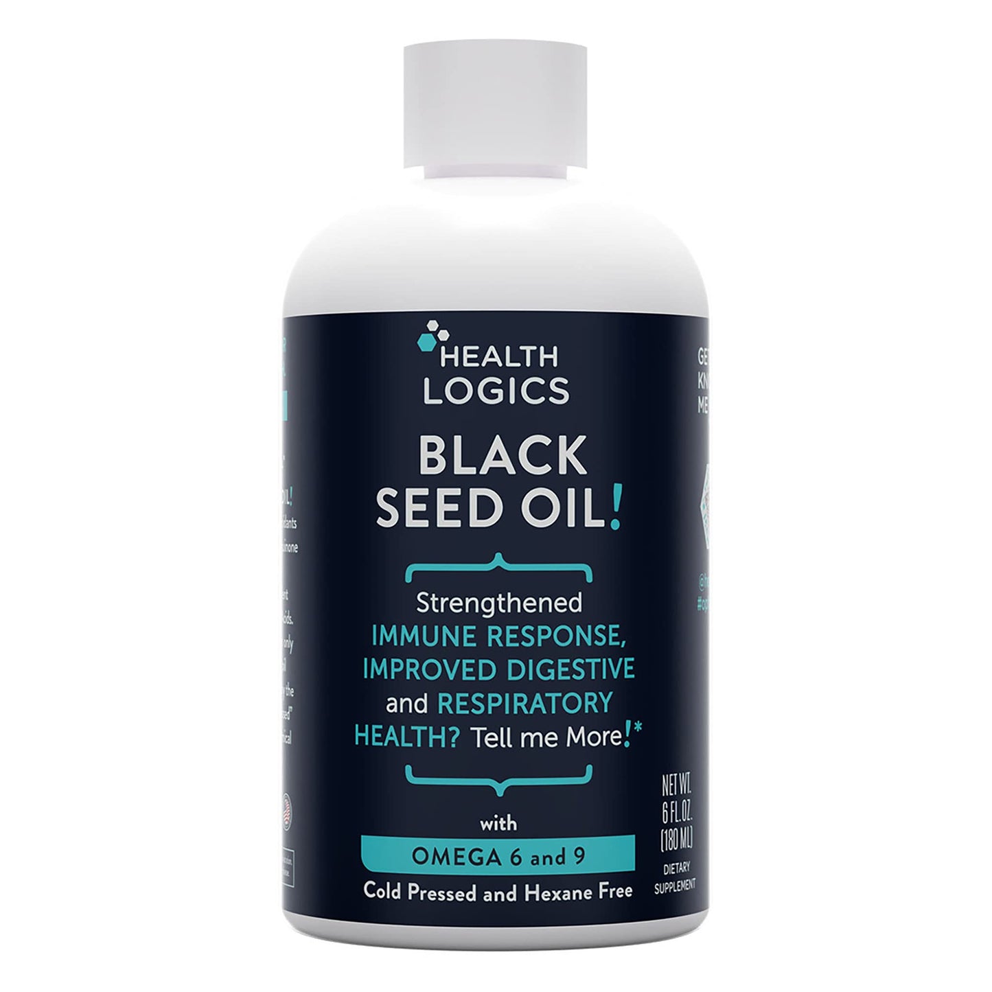 Health Logics Black Seed Oil - Cold Pressed Black Cumin Seed Oil 6 oz | Omega 6 & 9