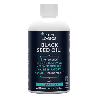 Health Logics Black Seed Oil - Cold Pressed Black Cumin Seed Oil 6 oz | Omega 6 & 9