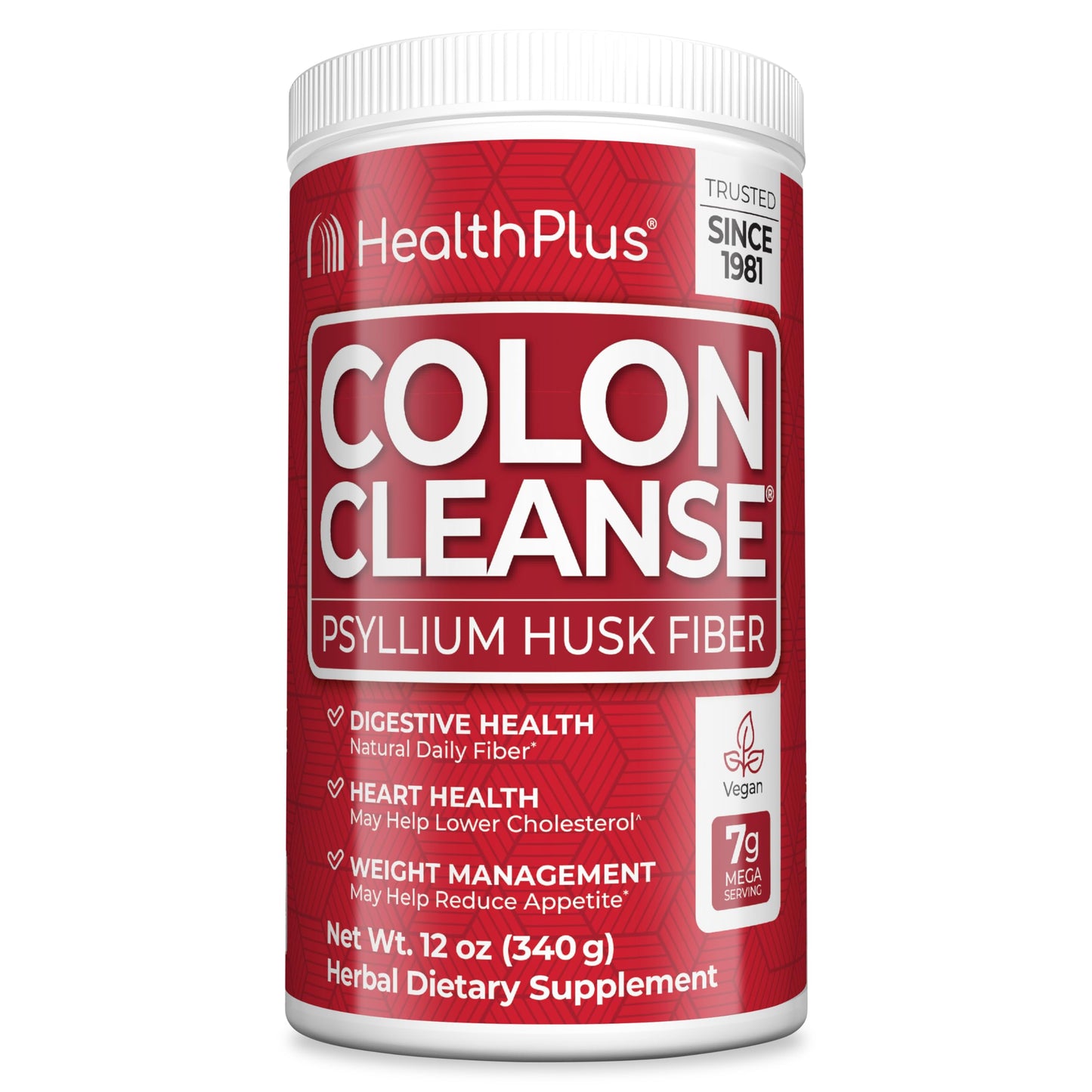 Health Plus Colon Cleanse - Natural Psyllium Fiber Powder | Gluten Free, 12 oz