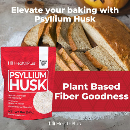 Health Plus Psyllium Husk 12 oz – Daily Fiber & Natural Detox