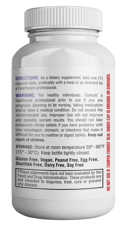 Potassium Citrate Capsule - Essential Electrolyte Support for Nerve, Muscle & Heart Health | 120 Capsules (Pack of 2)