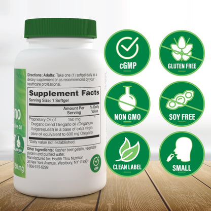 Oil of Oregano 360 Mini-Softgels – 40:1, 600mg Oregano in EVOO | Non-GMO