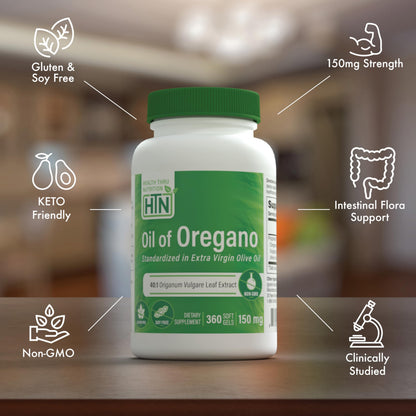 Oil of Oregano 360 Mini-Softgels – 40:1, 600mg Oregano in EVOO | Non-GMO