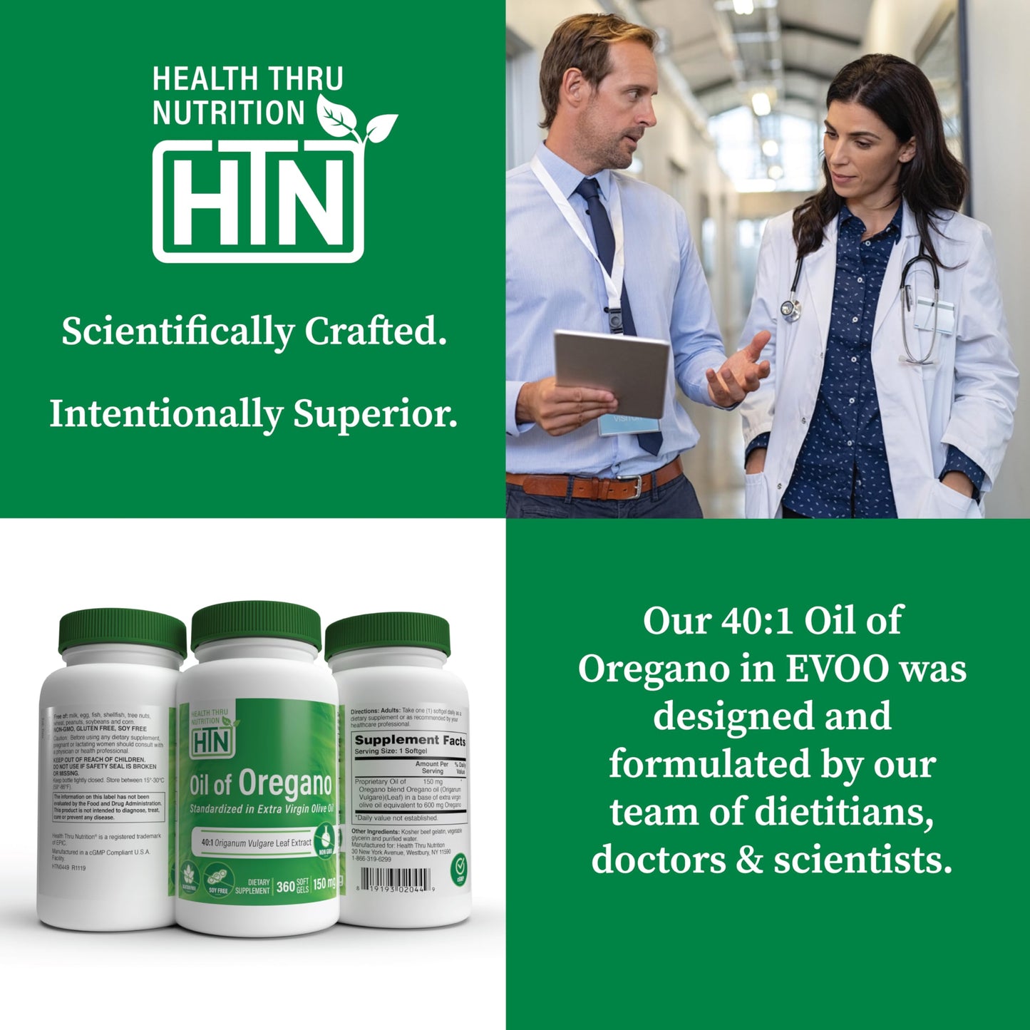 Oil of Oregano 360 Mini-Softgels – 40:1, 600mg Oregano in EVOO | Non-GMO