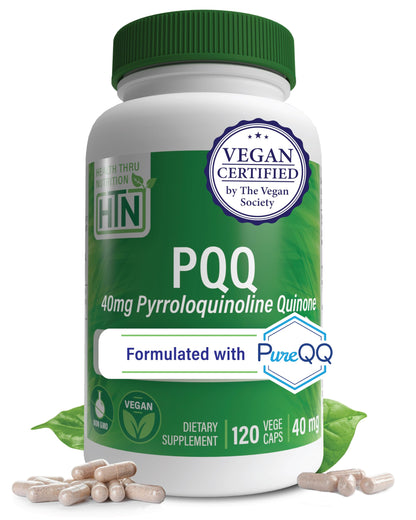 Health Thru Nutrition PureQQ PQQ 40mg – 120 Servings | Vegan, Non-GMO