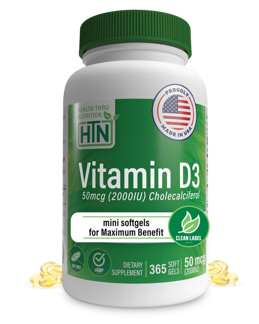 Vitamin D3 2000 IU 365 Mini Softgels – Immune and Bone Support | HTN BritishVita | Premium UK Vitamins & Wellness Supplements