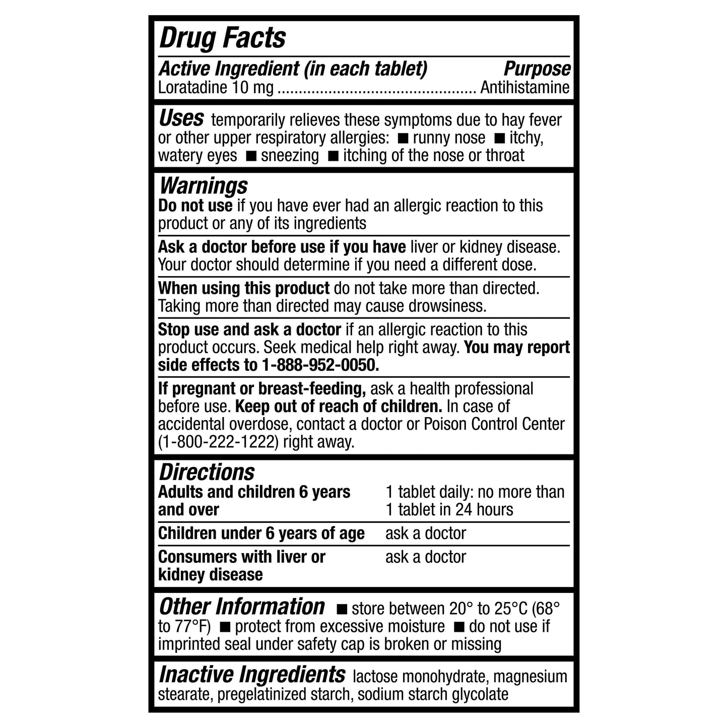 HealthA2Z Allergy Relief | Loratadine 10mg | 24-Hour Non-Drowsy Antihistamine | 300 Tablets