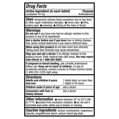 HealthA2Z Allergy Relief | Loratadine 10mg | 24-Hour Non-Drowsy Antihistamine | 300 Tablets