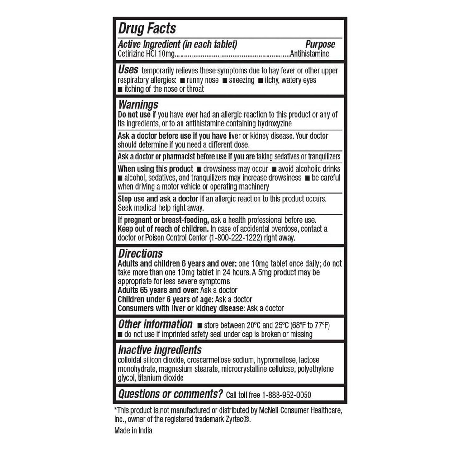 HealthA2Z Allergy Relief 10mg Cetirizine – All Day Indoor & Outdoor Allergy Support (Pack of 2, 300 Count)