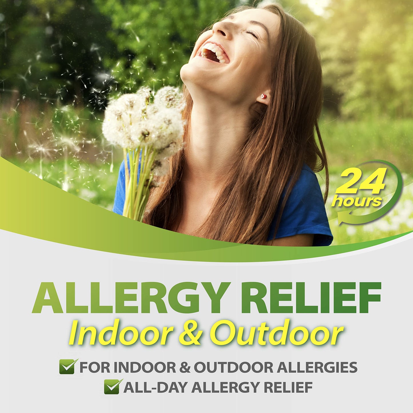 HealthA2Z Allergy Relief Cetirizine 10mg | All Day Indoor & Outdoor Allergy Relief (250 Count)
