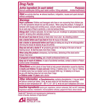 HealthA2Z Bismuth Subsalicylate 262mg | Multi-Symptom Digestive Relief | 24-Pack (288 Tablets)