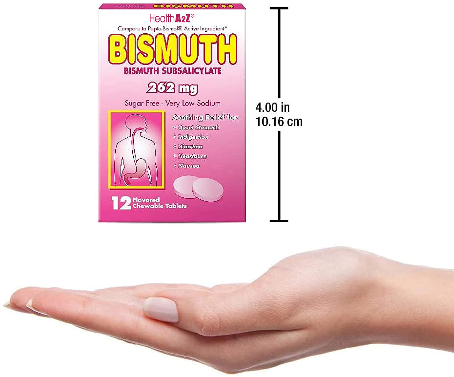 HealthA2Z Bismuth Subsalicylate 262mg | Multi-Symptom Digestive Relief | 24-Pack (288 Tablets)