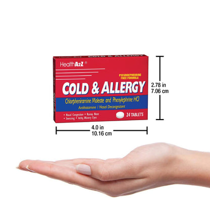 HealthA2Z Cold & Allergy 72 Tablets | Chlorpheniramine Maleate & Phenylephrine HCl