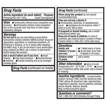 HealthA2Z Decongestant PE – Phenylephrine 10 mg, Maximum Strength (300 Count)