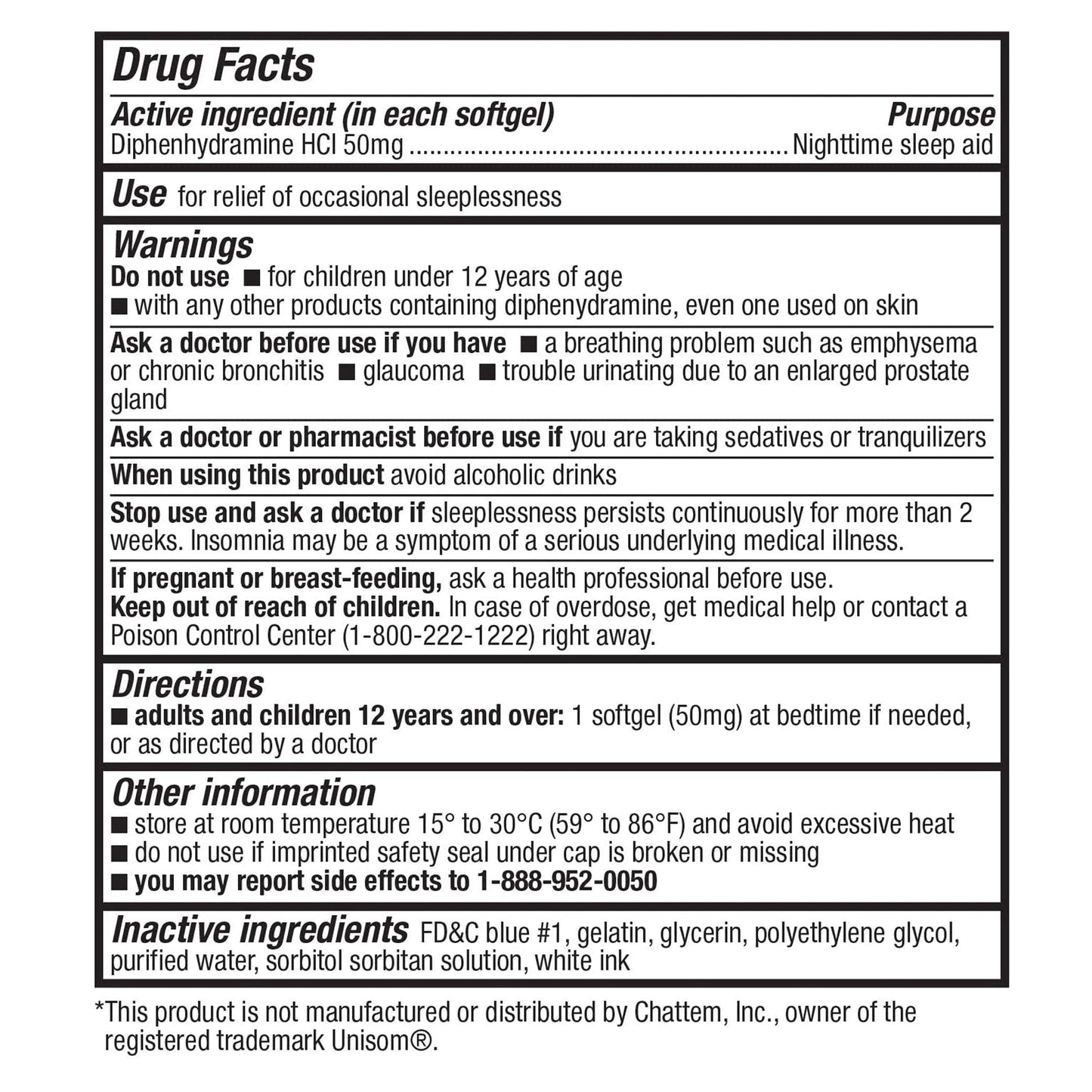 HealthA2Z Sleep Aid Softgels 50mg, 100 Count | Non Habit-Forming Nighttime Support
