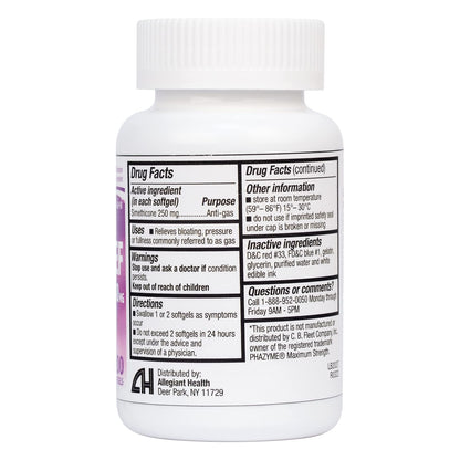 HealthA2Z Gas Relief Simethicone 250mg | Fast Gas Relief (200 Softgels)