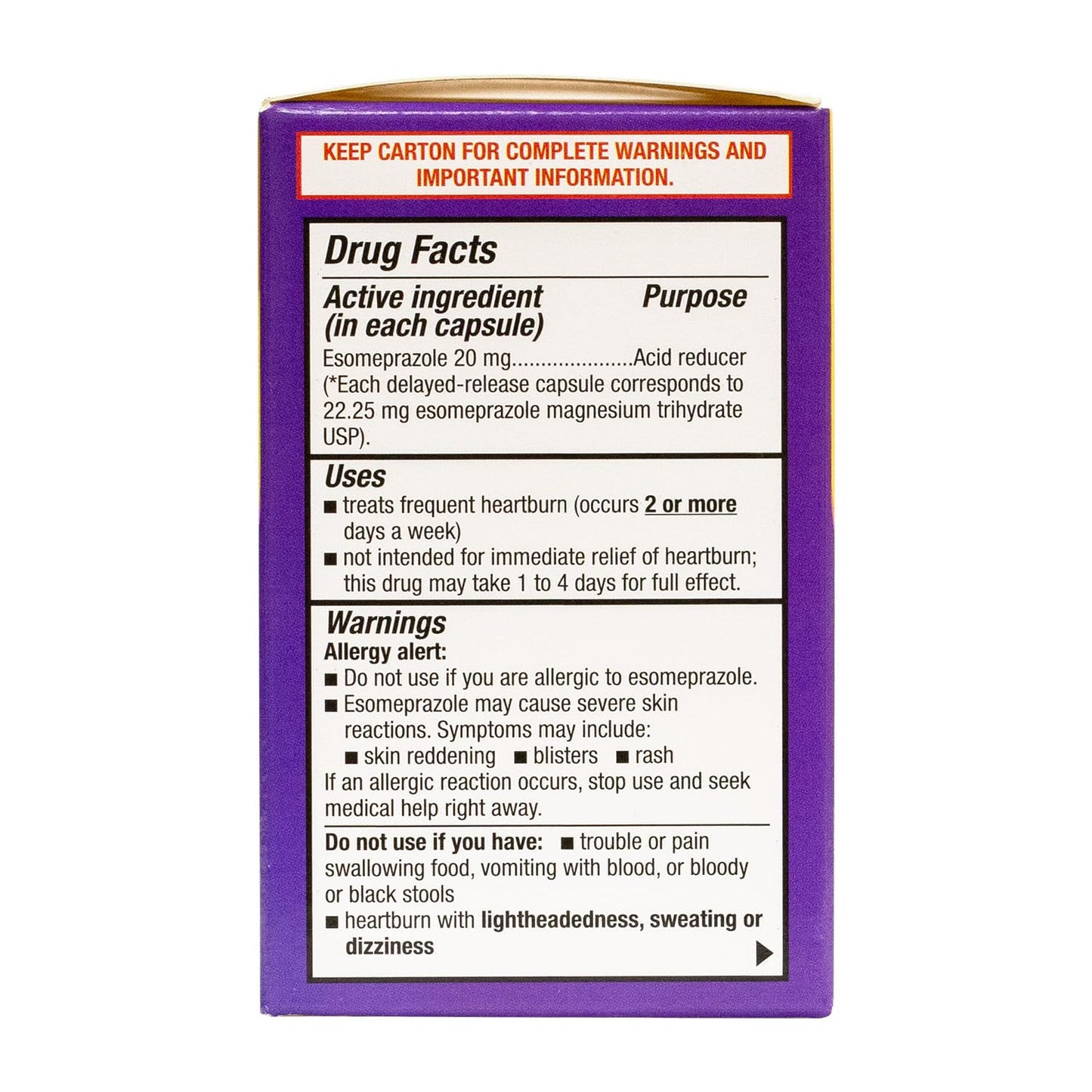 HealthA2Z Esomeprazole Magnesium 20mg | 24-Hour Heartburn Relief | 42 Count