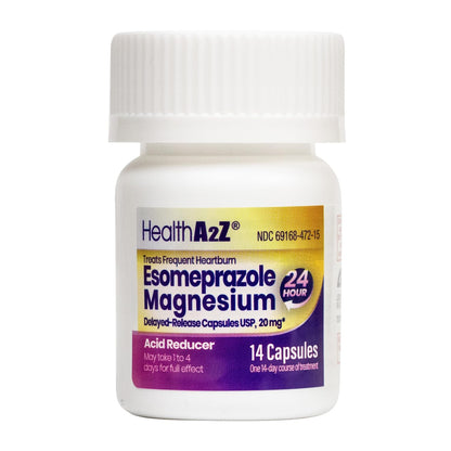 HealthA2Z Esomeprazole Magnesium 20mg | 24-Hour Heartburn Relief | 42 Count