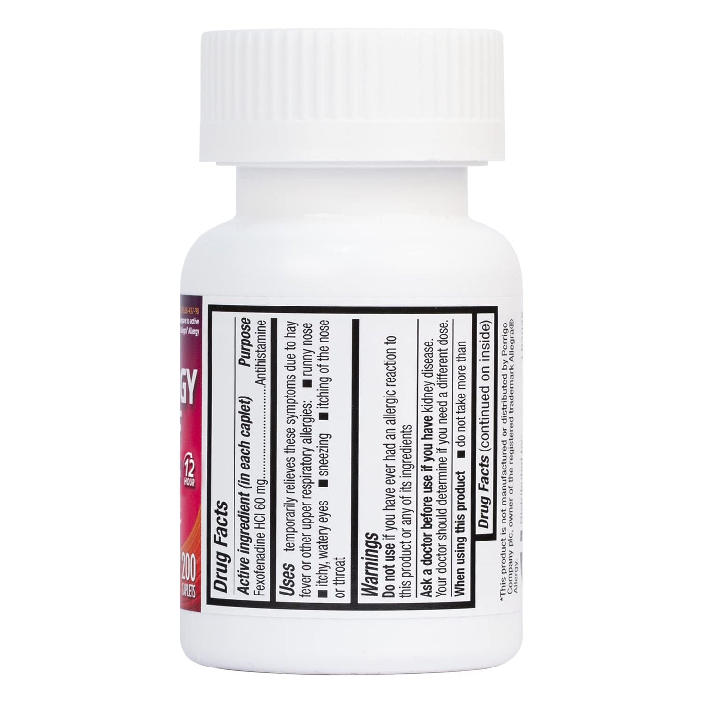 HealthA2Z® Fexofenadine Hydrochloride 60mg | 12-Hour Allergy Relief | 200 Count (Pack of 1)