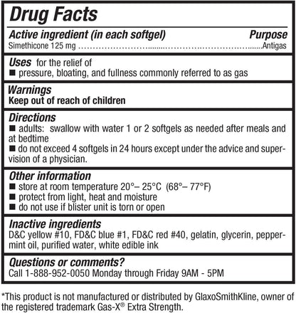 HealthA2Z Gas Relief Simethicone 125mg | Fast Gas Relief, Anti Flatulence | 365 Count (Pack of 2)