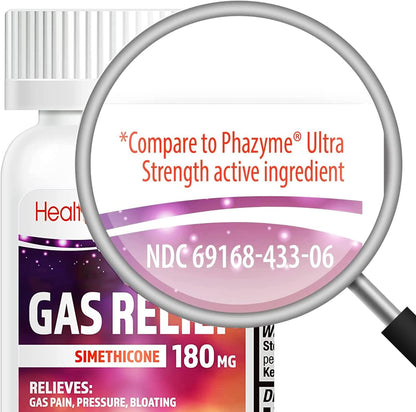 HealthA2Z Gas Relief Simethicone 180 mg | 120 Softgels | Fast Gas Relief