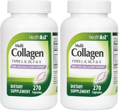 HealthA2Z Multi Collagen Pills – 1735 mg, 270 Capsules | Skin, Hair, Nails & Joints (Pack of 2)