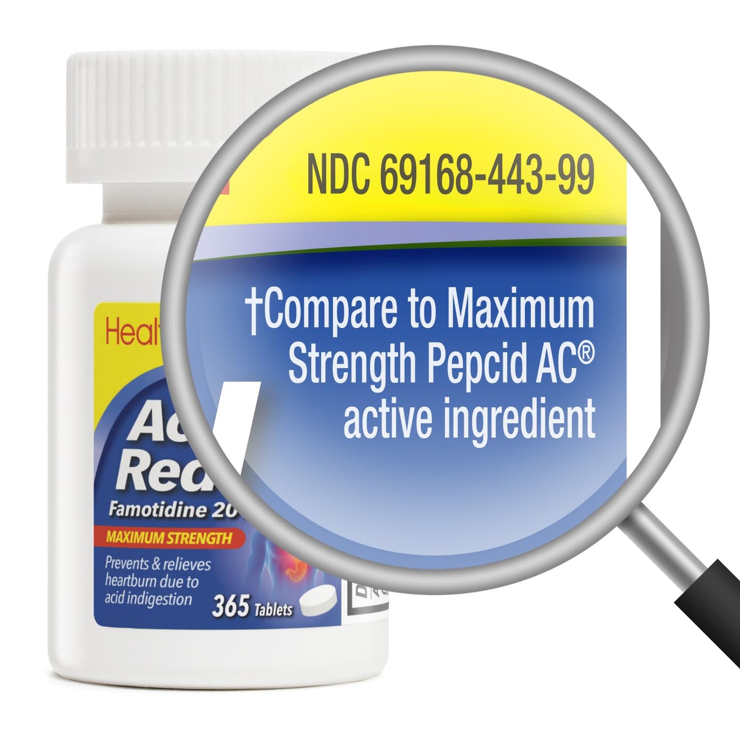 HealthA2Z Acid Reducer 20mg Famotidine – Maximum Strength Heartburn Relief (365 Tablets x 2)