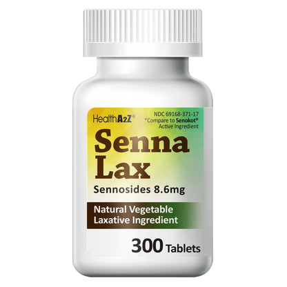 HealthA2Z Senna Laxative – 300 Count, Natural Vegetable Laxative with Sennosides 8.6 mg | Overnight Relief