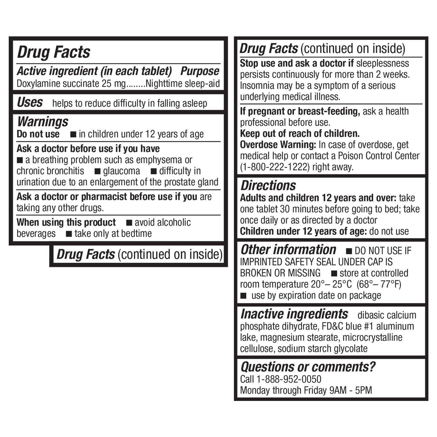 HealthA2Z Sleep Aid | 25 mg Doxylamine Succinate Tablets | 120 Count