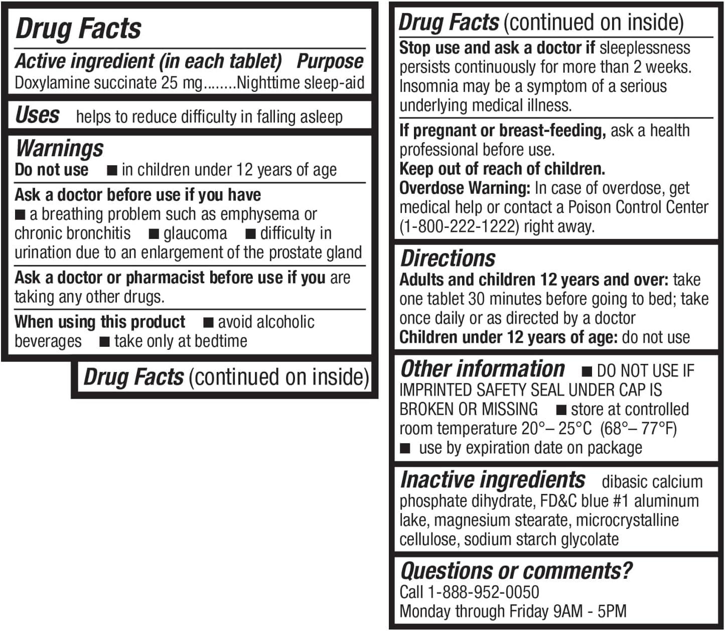 HealthA2Z Sleep Aid | Doxylamine Succinate 25 mg | 200 Count Pack (Pack of 2)