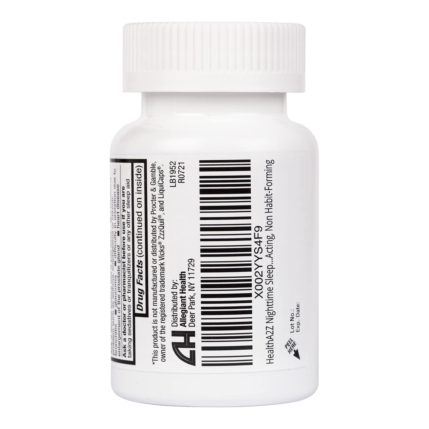 HealthA2Z Sleep Aid Softgels – Diphenhydramine HCl 25 mg, Non-Habit Forming, 96 Softgels