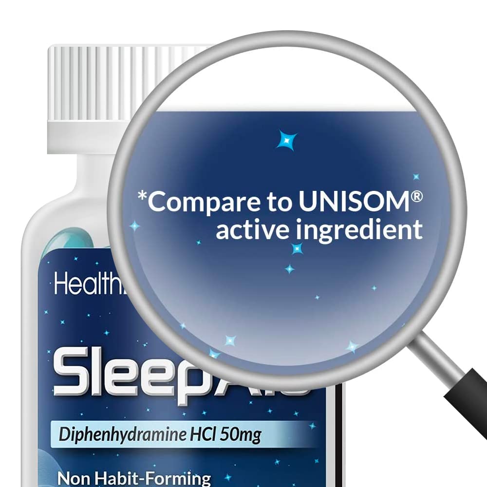 HealthA2Z Sleep Aid Softgels 50mg, 100 Count | Non Habit-Forming Nighttime Support