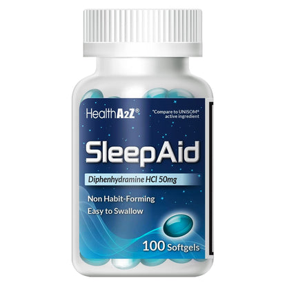 HealthA2Z Sleep Aid Softgels 50mg, 100 Count | Non Habit-Forming Nighttime Support