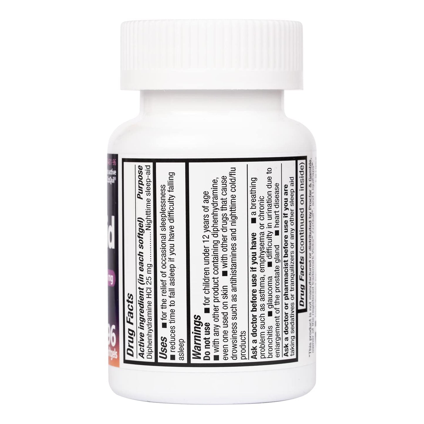 HealthA2Z Sleep Aid Softgels – Diphenhydramine HCl 25 mg, Non-Habit Forming, 96 Softgels