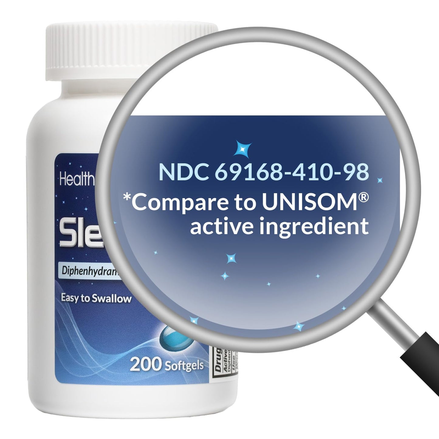 HealthA2Z Sleep Aid - Diphenhydramine 50 mg, 200 Softgels | Supports Deeper Restful Sleep