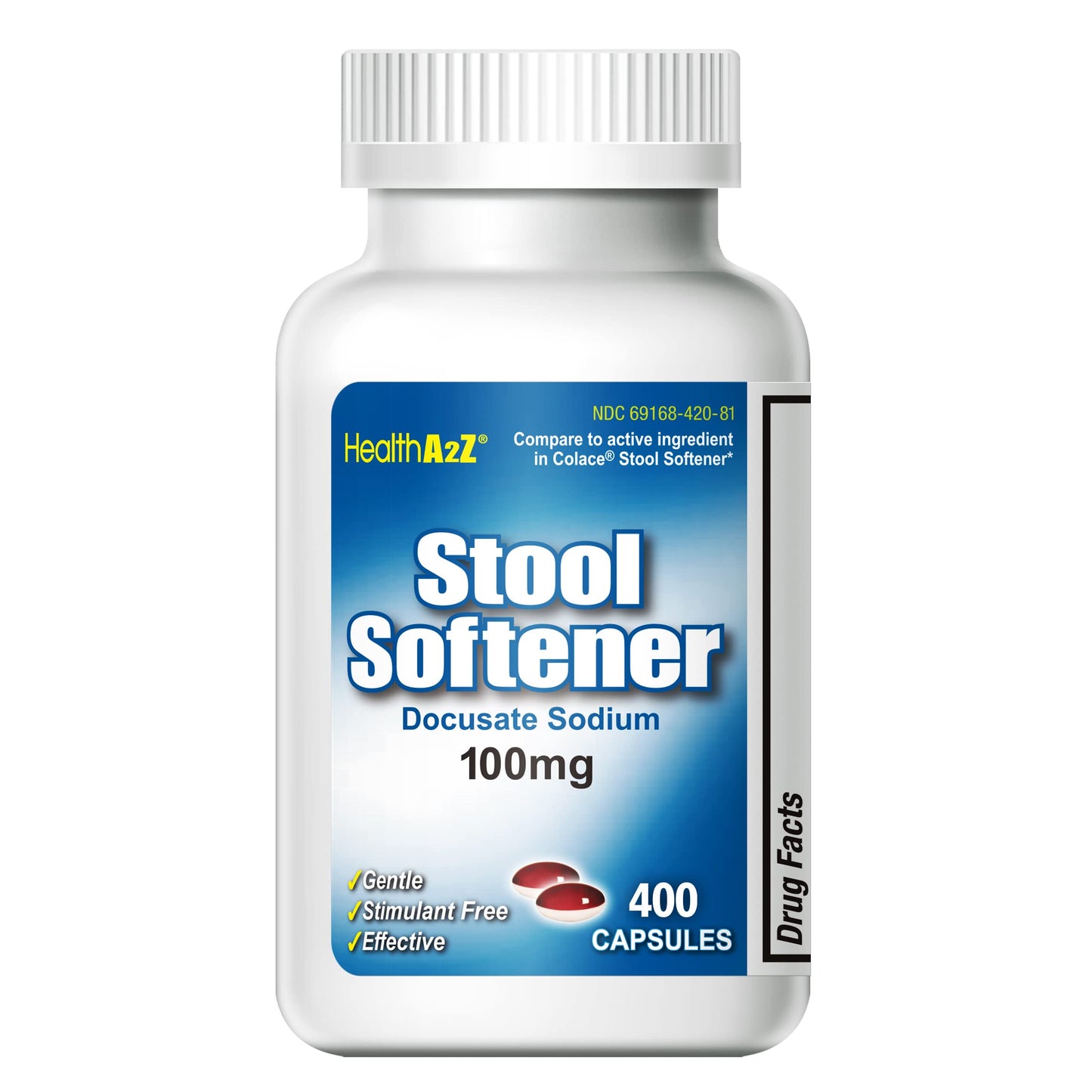 HealthA2Z Stool Softener | Docusate Sodium 100mg Softgels | Gentle, Non-Stimulant Relief (400 Count)