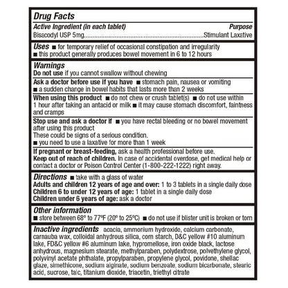 HealthA2Z Laxative Bisacodyl 5mg – 100 Count Bottles, Pack of 2 | Gentle Overnight Relief