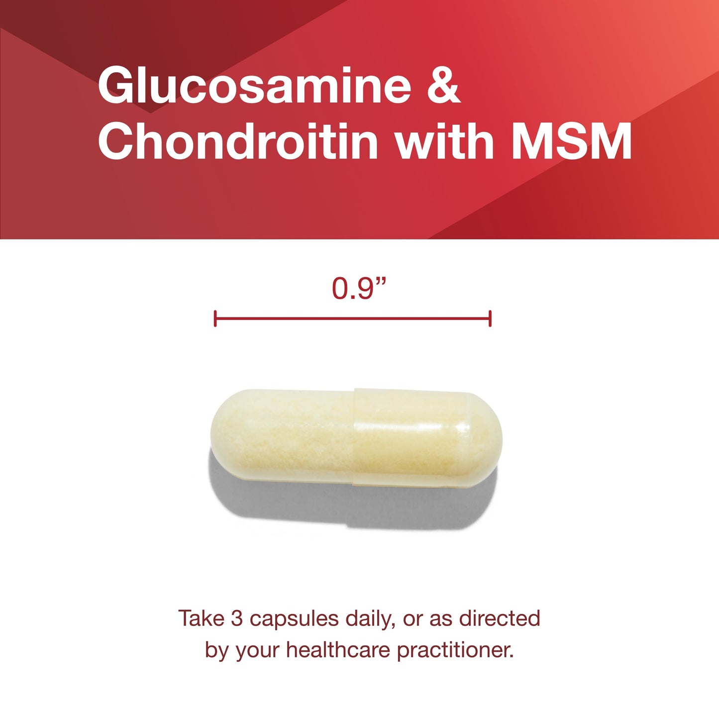 Protocol Glucosamine & Chondroitin with MSM - Joint Support (180 Veg Caps) - Non-GMO & Dairy Free