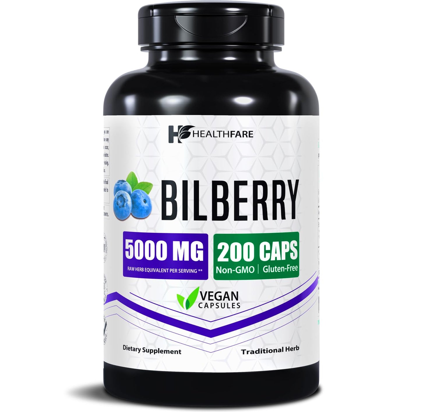 Healthfare Bilberry Eye Supplement - 5000mg Extract | Vision & Eye Health