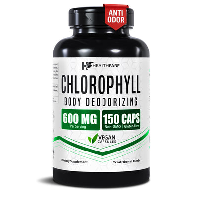 Healthfare Chlorophyll Capsules 600mg – Internal Deodorant & Odor Support