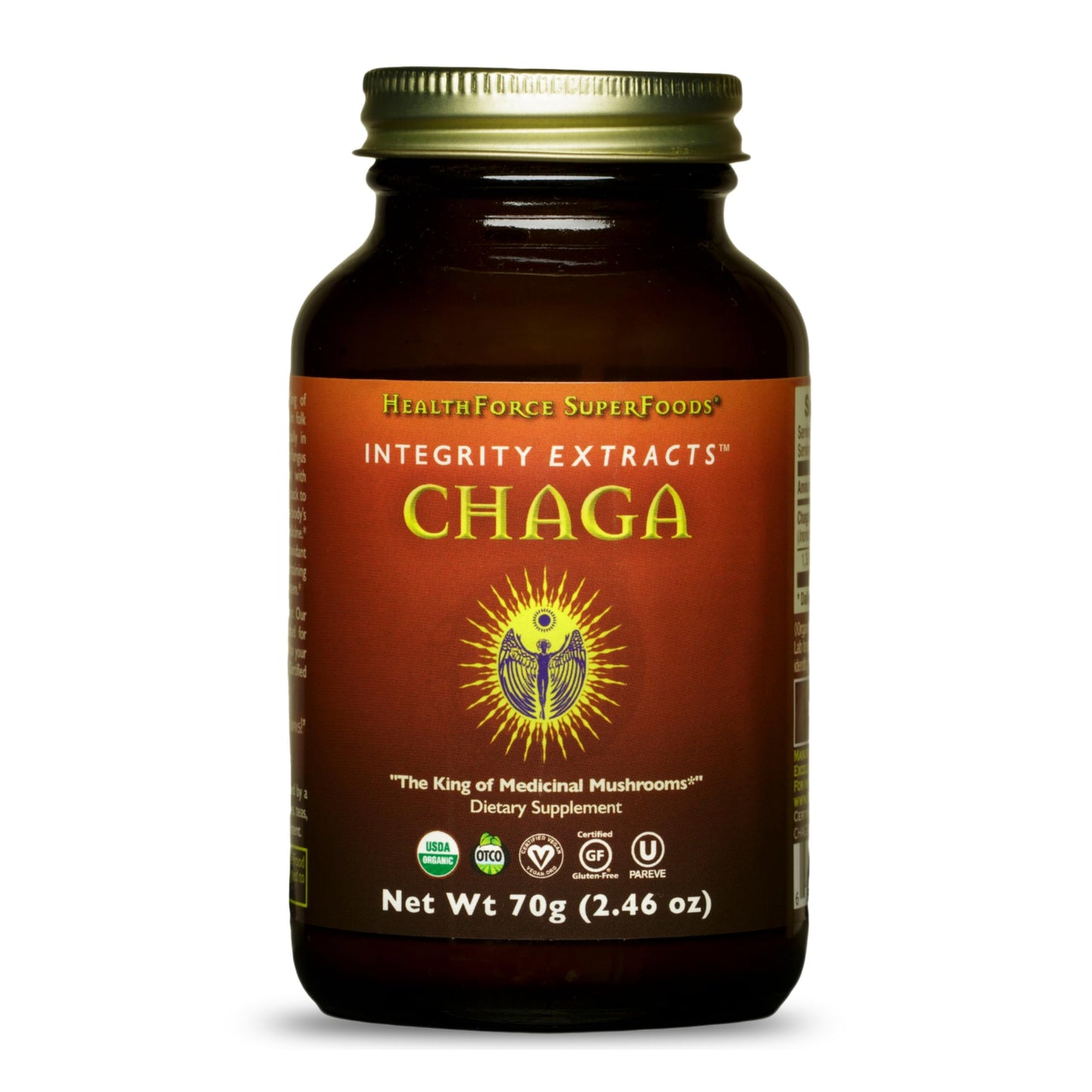 HealthForce SuperFoods Integrity Extracts Chaga Powder – 70 g | Organic, Vegan, Kosher, Gluten-Free