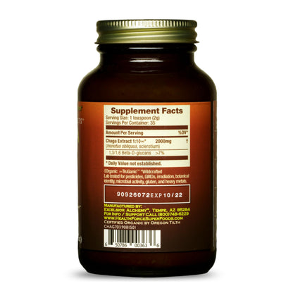 HealthForce SuperFoods Integrity Extracts Chaga Powder – 70 g | Organic, Vegan, Kosher, Gluten-Free