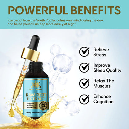 HEALTHGEM Kava Kava Drops - High Potency Kava Root Extract for Relaxation & Wellness