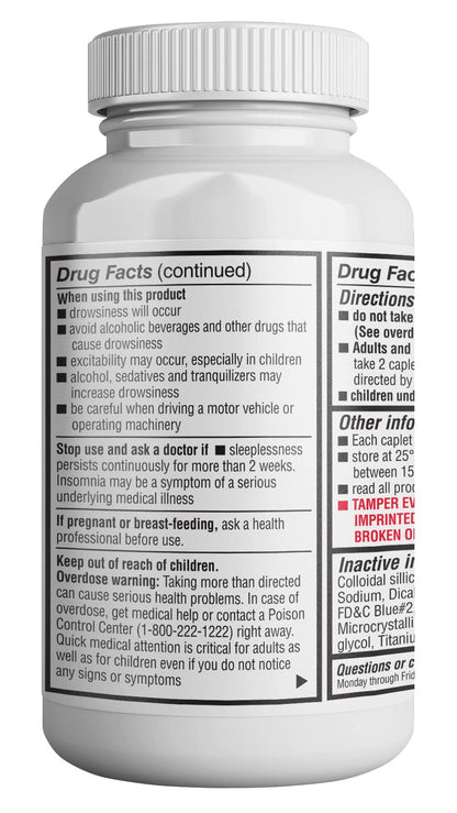 HealthLFE HealthPharma Nighttime Sleep-Aid 25 mg Diphenhydramine HCl Caplets - 600 Count