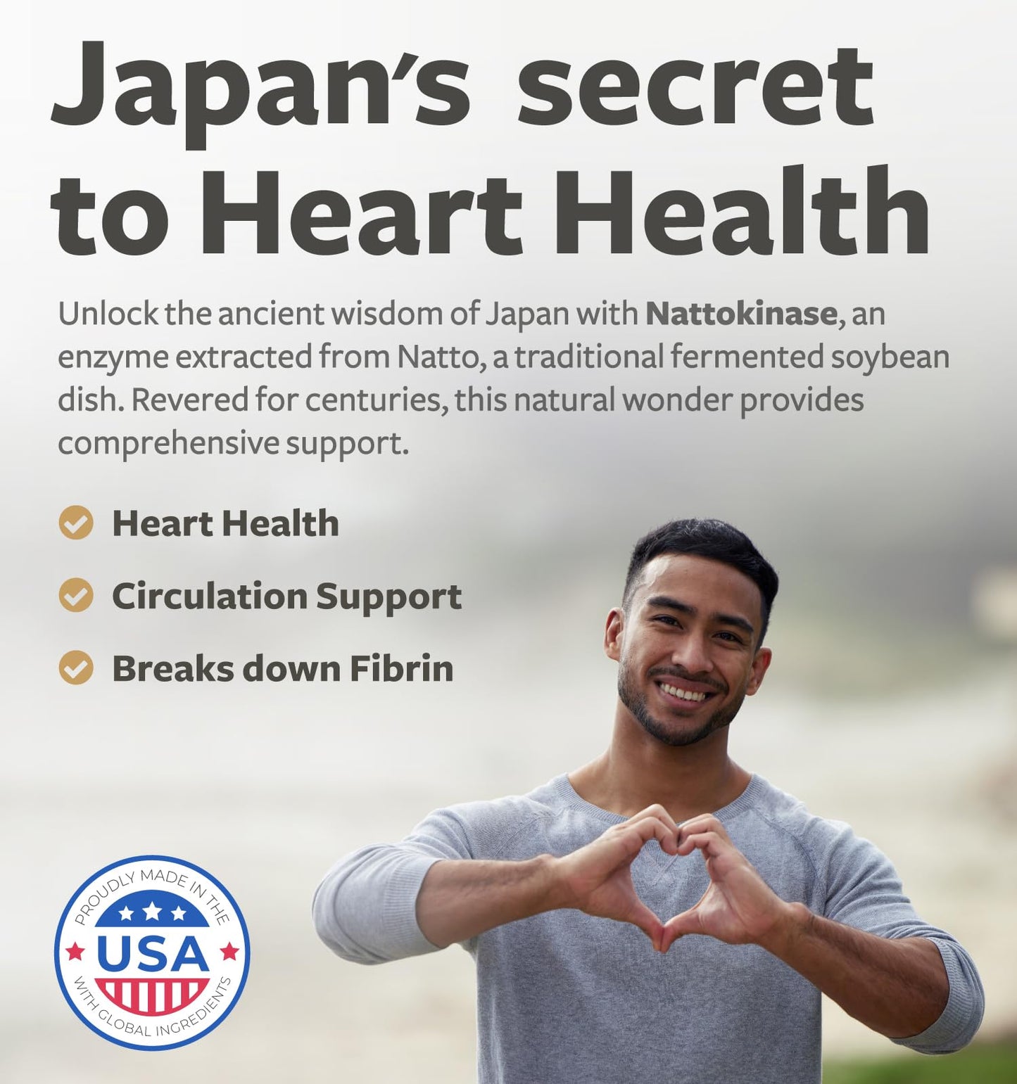 Healths Harmony Nattokinase 2000 FU (Non-GMO) Powerful Nattokinase Supplement Made from Naturally Fermented Soybeans - (2 Month Supply) 60 Vegan Natto Capsules