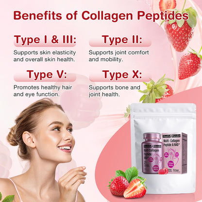 HealthSender Collagen Gummies – 1500mg Collagen, NAD 1000mg, Biotin 15000mcg
